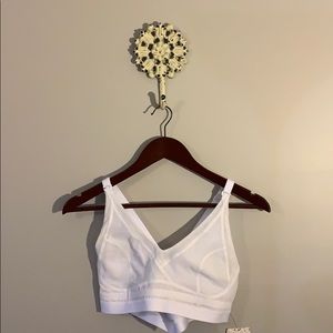 White free people sports bra